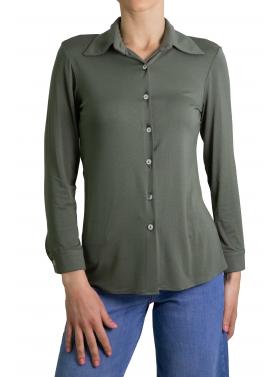 Camicia tinta unita in viscosa